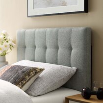 Wayfair gray on sale upholstered headboard